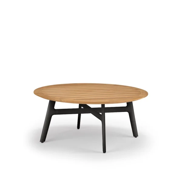 Frame Powder-Coated Aluminum Black Pepper | Top Slatted Teak