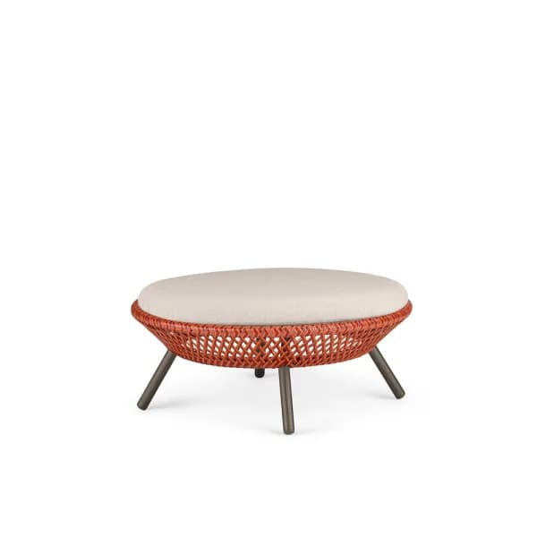 Wicker DEDON Fiber Elemental | Frame Powder-Coated Aluminum Vulcano | Included Seat Cushion NATURA White