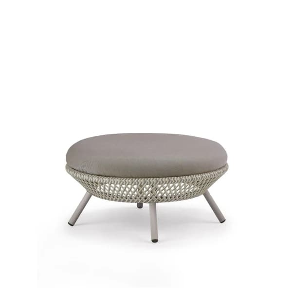 Wicker DEDON Fiber White Quartz | Frame Powder-Coated Aluminum Lipari | Included Seat Cushion NATURA Taupe