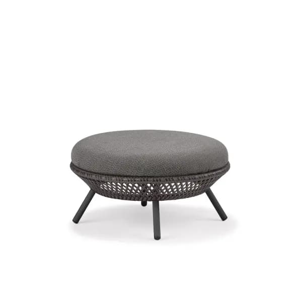 Wicker DEDON Fiber Graphite | Frame Powder-Coated Aluminum Vulcano | Included Seat Cushion NATURA Dark Gray
