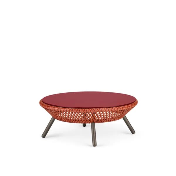 DEDON Ahnda Coffee Table | Elemental Wicker Fiber | Elemental Glass Top