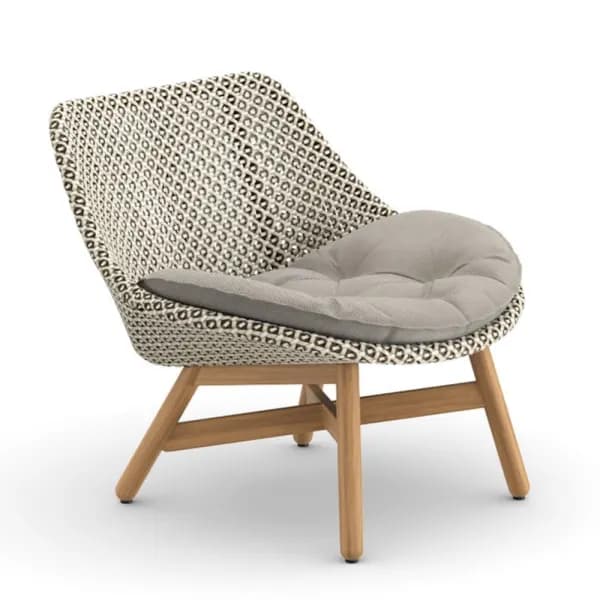 Woven Wicker DEDON Fiber Pepper | Teak Base | Cushions (Seat Shown) NATURA Taupe
