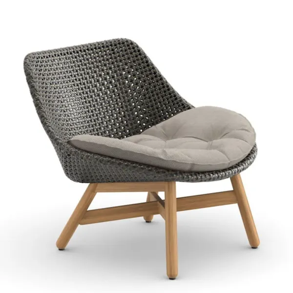 Woven Wicker DEDON Fiber Arabica | Teak Base | Cushions (Included Seat Shown) NATURA Ash