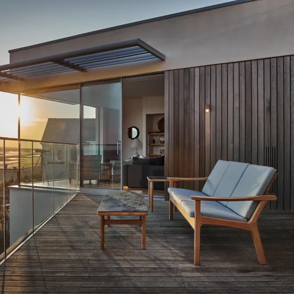 Barlow Tyrie Monterey Teak 3-Seater Settee with Monterey 59" Coffee Table