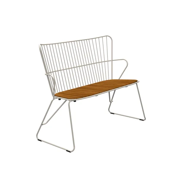 Houe Paon Bench | Steel White Taupe Frame