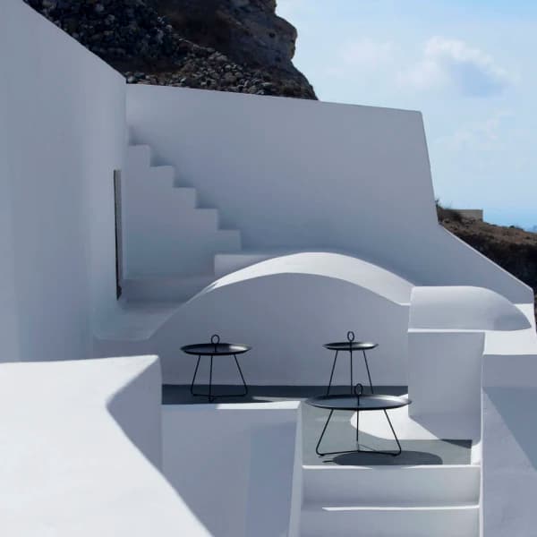 Houe Eyelet Tray Tables | Black Aluminum Frame