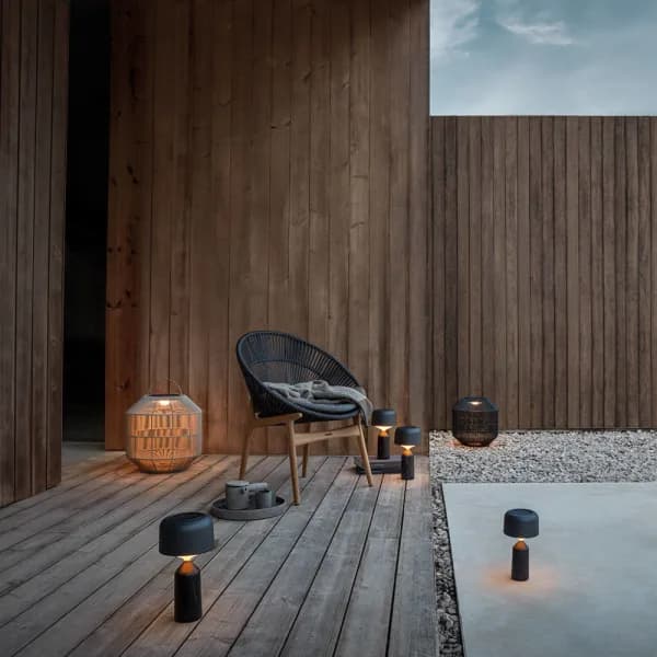 Gloster Ambient Nest Outdoor Light | Ambient Pebble Small Table Lamp | Bora Lounge Chair