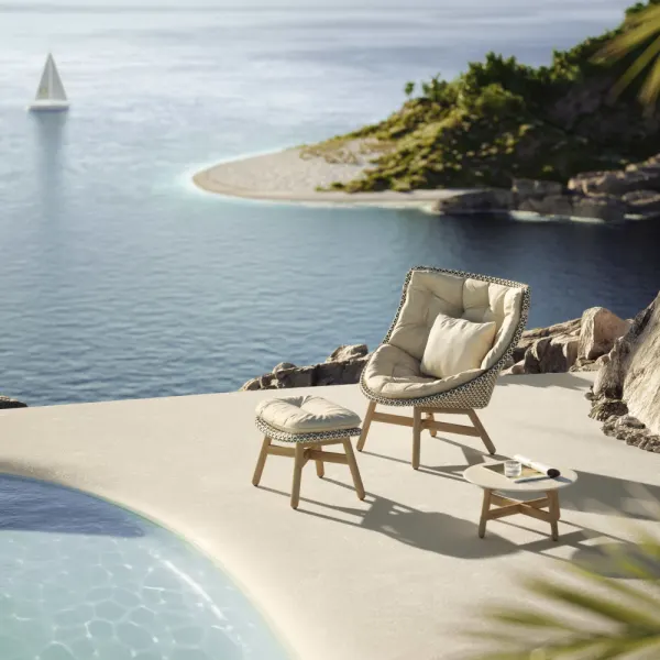 DEDON MBRACE Wing Chair, Footstool and Coffee Table