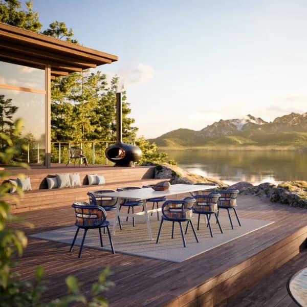 DEDON SEAX Dining Table | CIRQL NU Armchairs