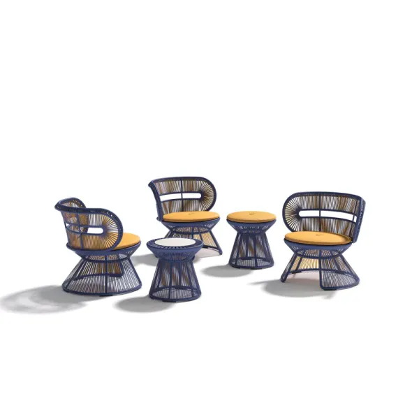 DEDON CIRQL NU Lounge Chairs, Stool and Side Table