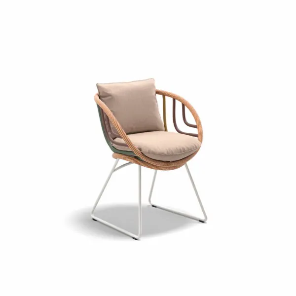 DEDON KIDA Armchair | Material Wrapped DEDON Fiber Glow Touch | Cushion Fabric NATURA Marsala