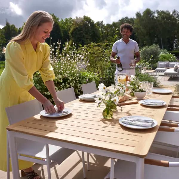 Barlow Tyrie Around 85" Dining Table and Dining Armchair