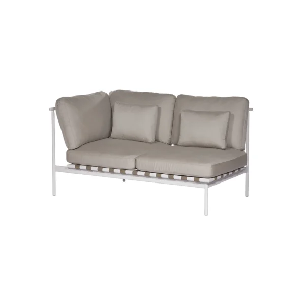 Barlow Tyrie Around Deep Seating Double Module - Aluminum (L) Arm | Arctic White Aluminum Frame