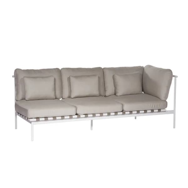 Barlow Tyrie Around Deep Seating Triple Module - Aluminum Right Arm | Arctic White Aluminum Frame