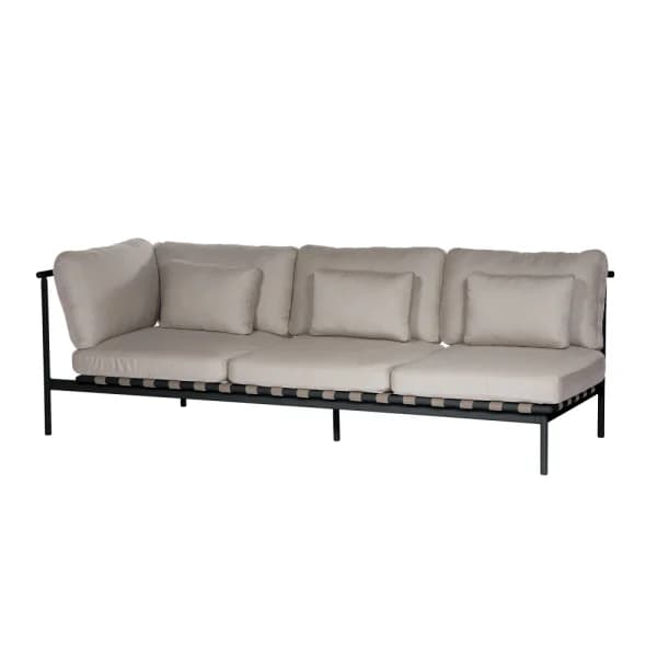 Barlow Tyrie Around Deep Seating Triple Module - Aluminum Left Arm | Forge Grey Aluminum Frame