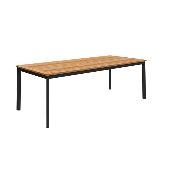 Metz 86.5" Dining Table: Slatted Teak Table Top