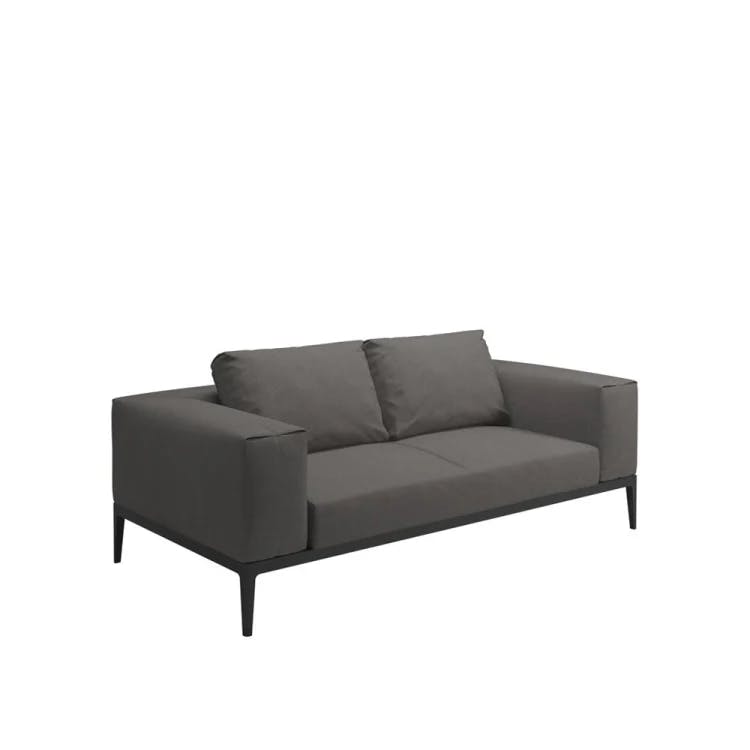 Grid Sofa With Meteor Powder-Coated Aluminum Frame | Fabric Sunbrella Granite, 100% Waterproof, 50% Recycled