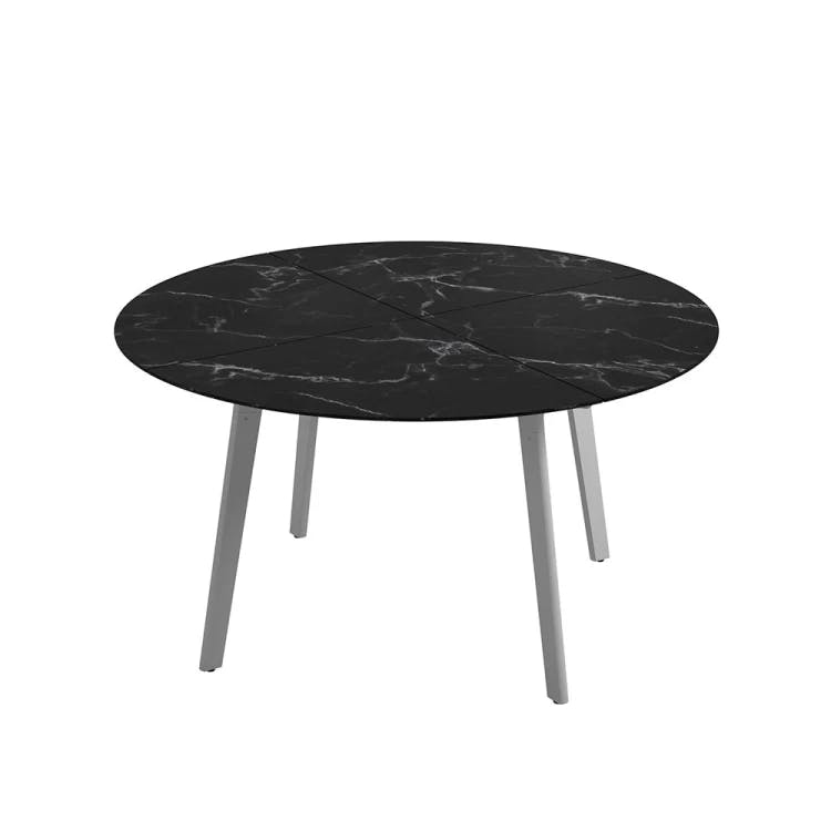 Carver 55" Dining Table | Nero Ceramic Top & White Aluminum Frame