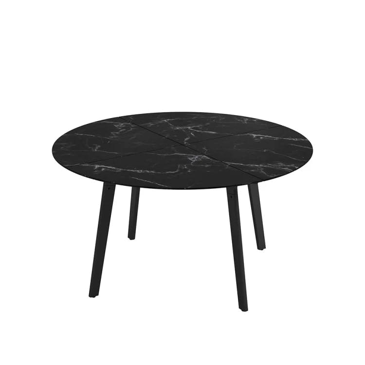 Carver 55" Round Dining Table | Nero Ceramic Top & Meteor Aluminum Frame