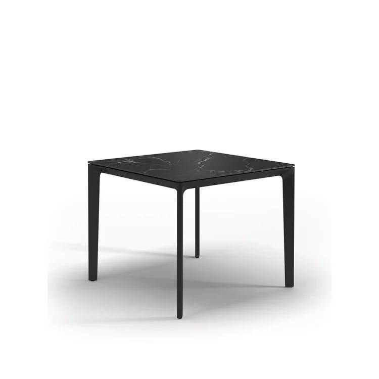 Carver 35" Square Dining Table | Nero Ceramic Top & Meteor Aluminum Frame