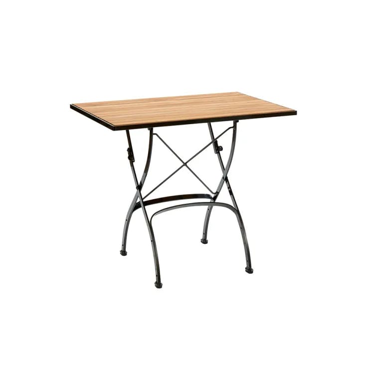 Frame Black Powder-Coated Steel | Teak Table Top