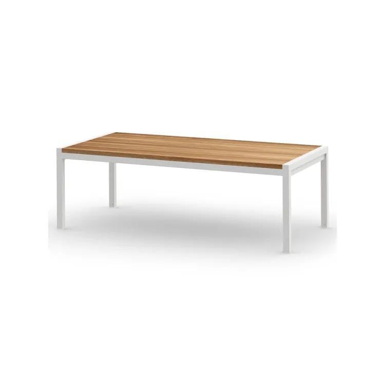 Frame Powder-Coated Aluminum White | Top Recycled Teak Smooth Sanded