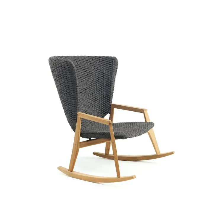 Frame Natural Teak and Flat Rope Lava Grey