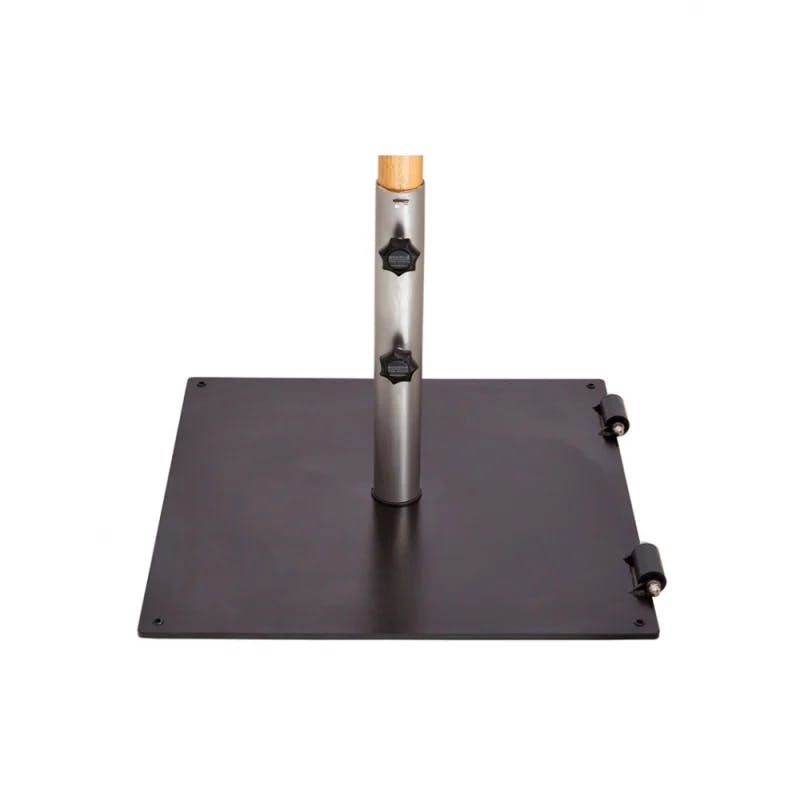 24" Square Metal Base Plate with Rollers & 2" Pole Tube | Mobile Base