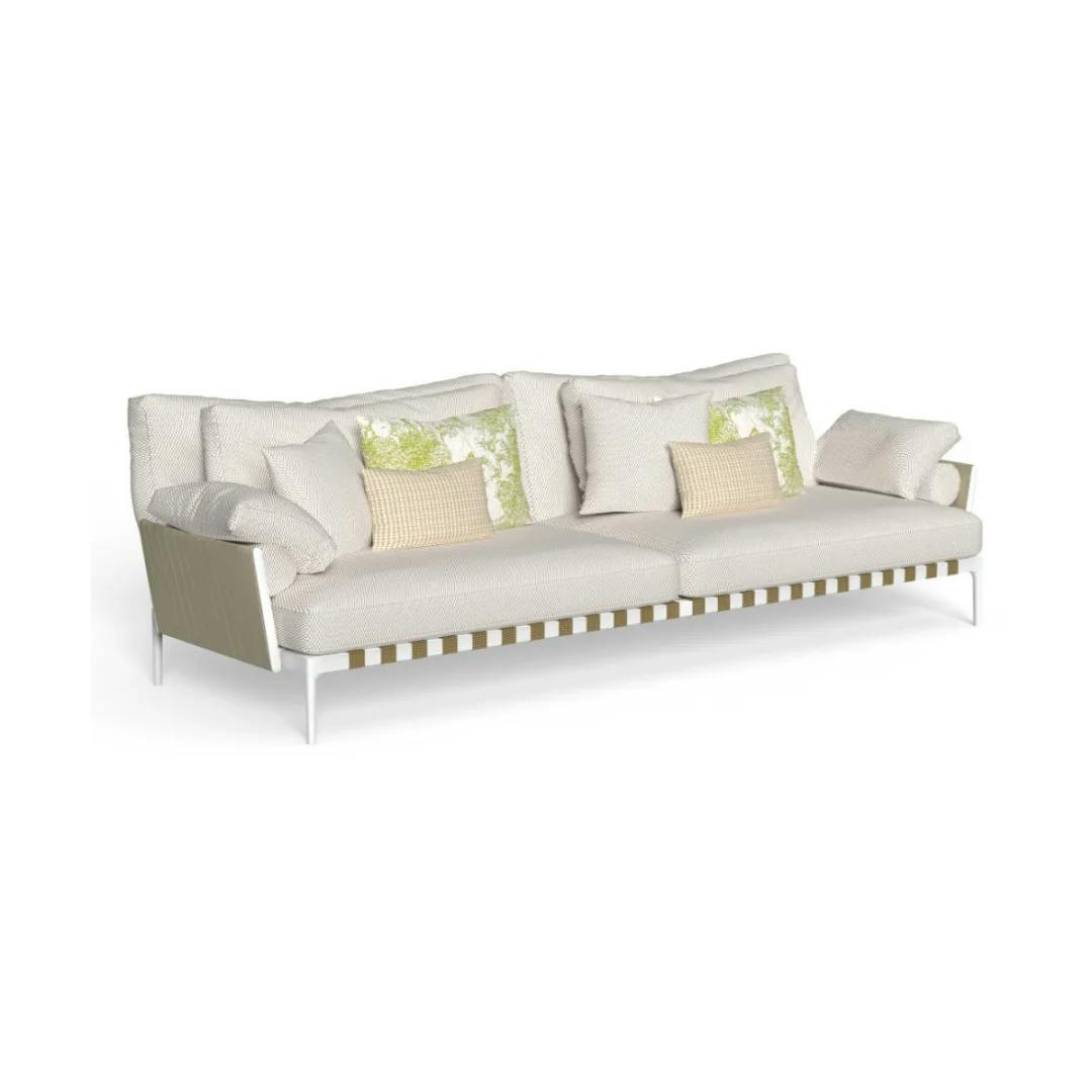 White Beige Cushion | White Frame | Ecru and Dove Belts