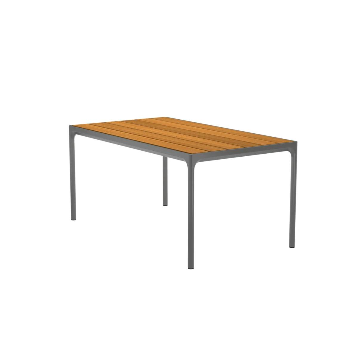 Houe Four 63" Dining Table | Dark Grey Aluminum Frame | Bamboo Tabletop