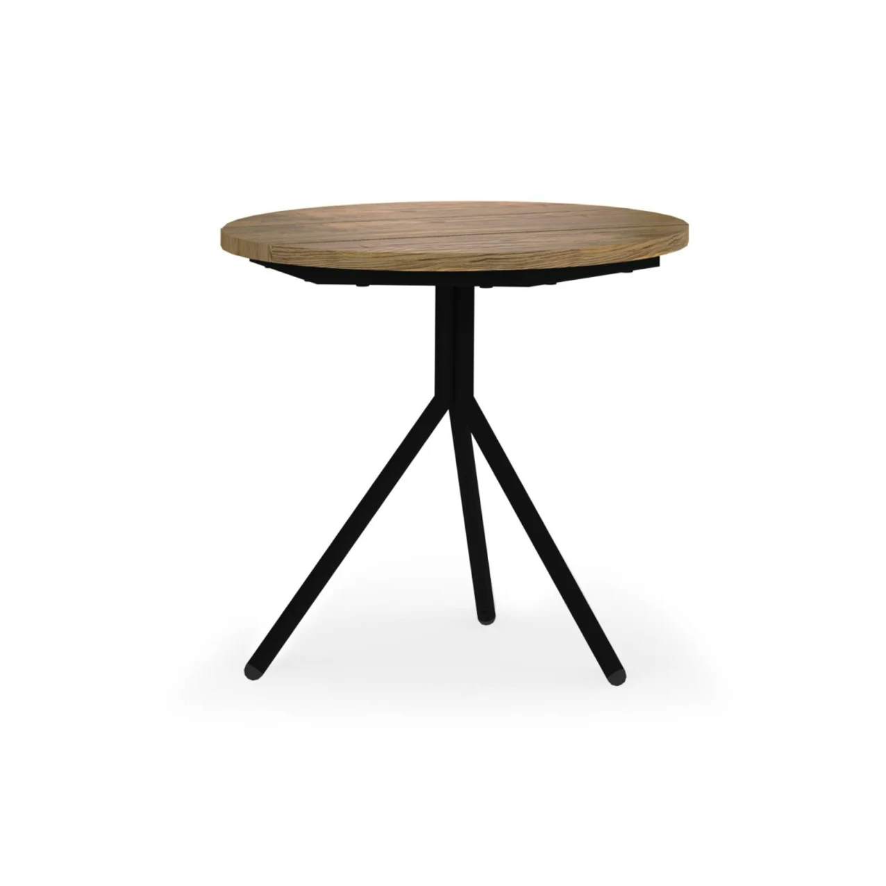 MAMAGREEN Bono Side Table | Frame: Aluminum, Black | Tabletop: Teak