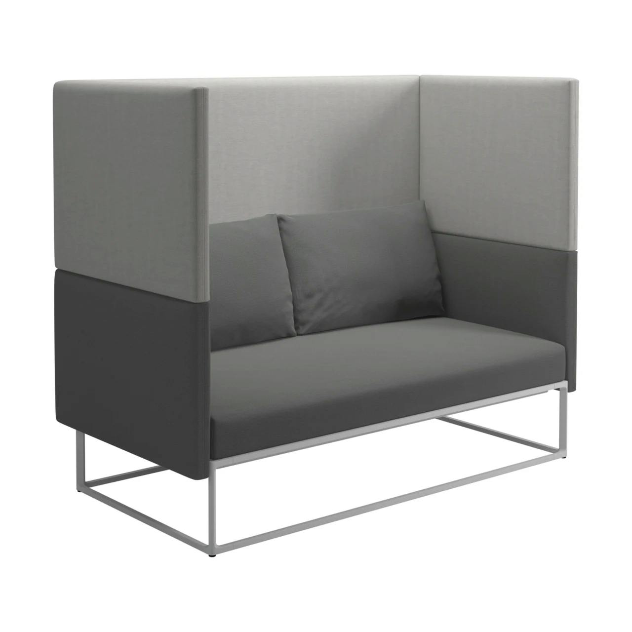 Frame: Powder-Coated Aluminum, White | Seat & Sling Fabric: Blend Fog & Seagull