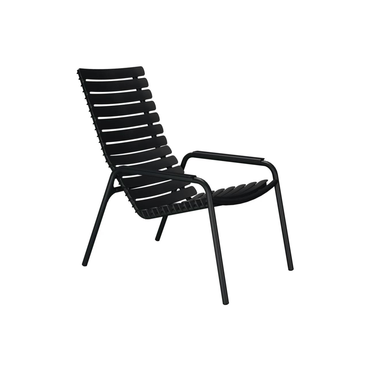 Houe ReCLIPS Lounge Chair | Black Lamellas with Monochrome Aluminum Armrests