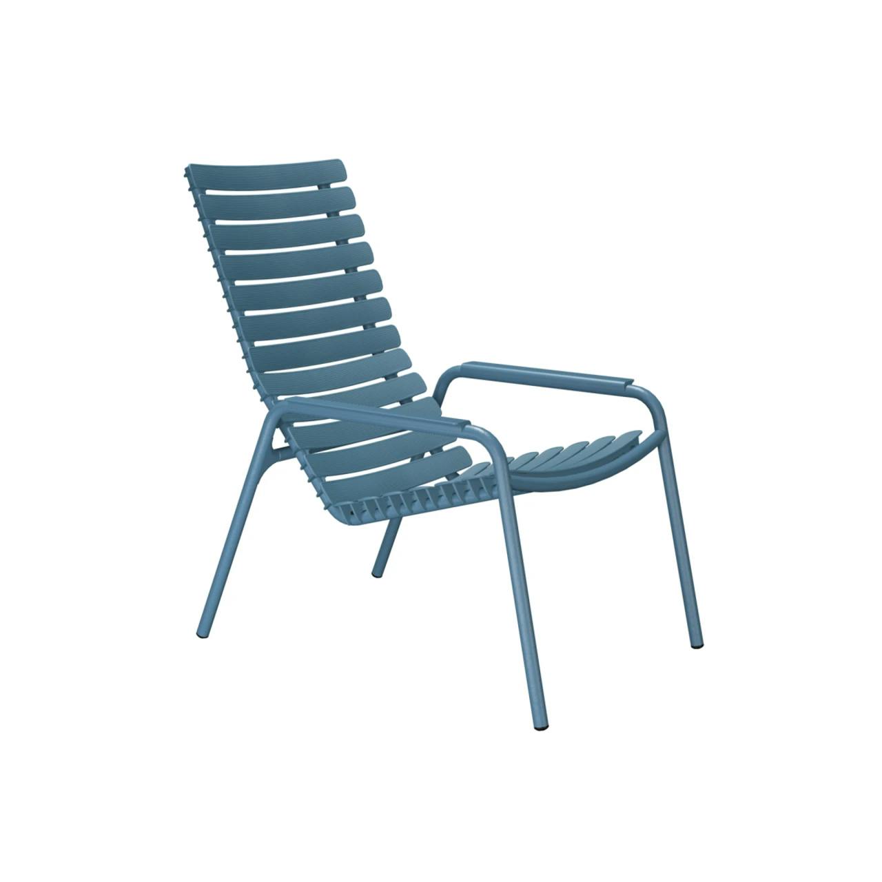 Houe ReCLIPS Lounge Chair | Sky Blue Lamellas with Monochrome Aluminum Armrests