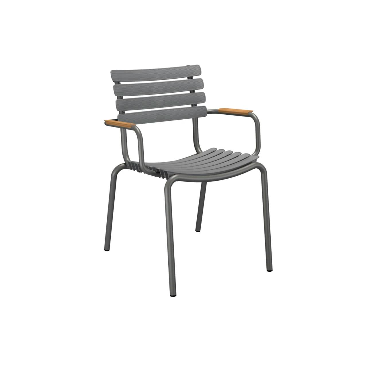 Houe ReCLIPS Dining Chair | Dark Grey Lamellas with Bamboo Armrests