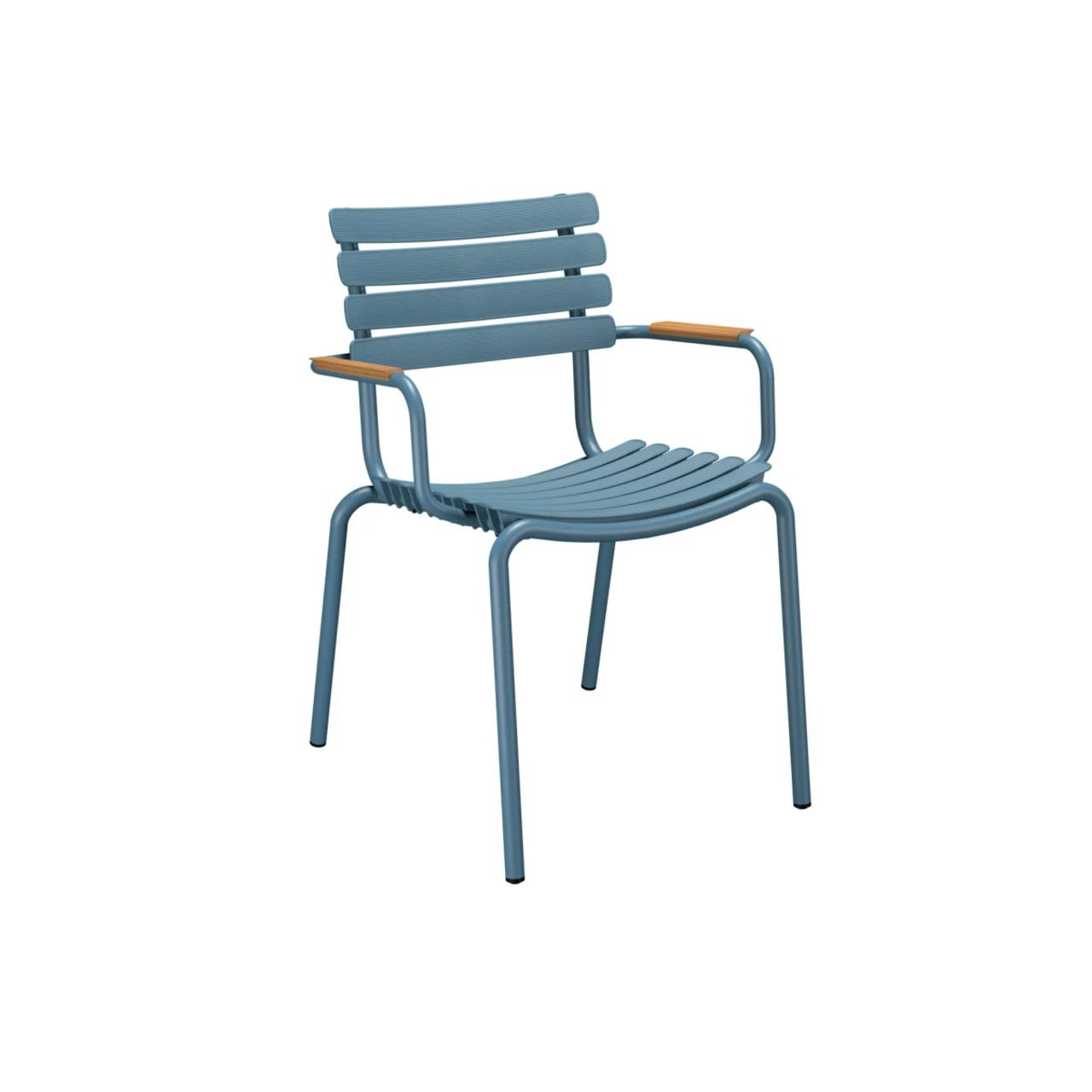 Houe ReCLIPS Dining Chair | Sky Blue Lamellas with Bamboo Armrests