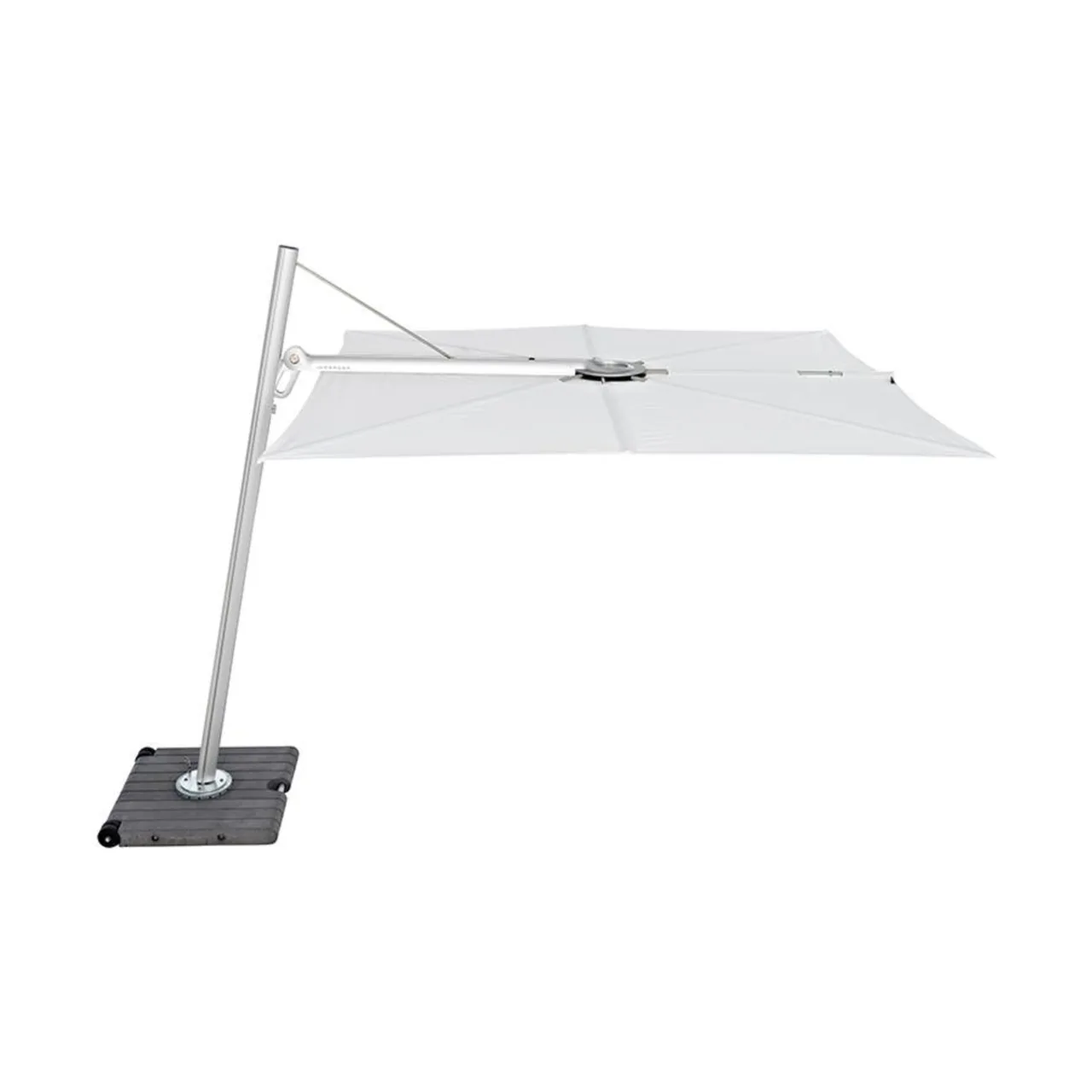 Umbrosa Spectra 9'10" Cantilever Umbrella | Forward 80° | Natural Canvas Canopy