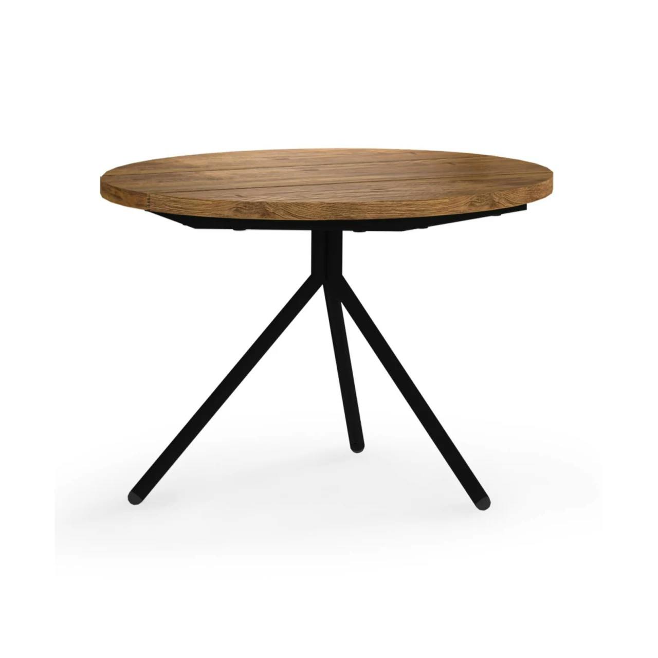 MAMAGREEN Bono Low Table | Frame: Aluminum, Black | Tabletop: Teak