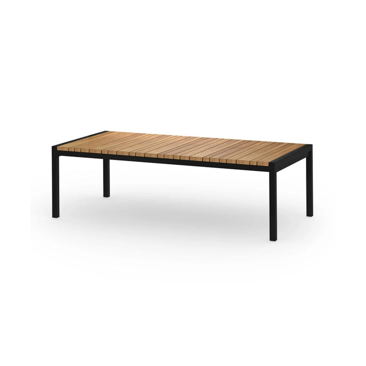 MAMAGREEN Zudu Coffee Table | Frame: Aluminum, Black | Tabletop: Teak