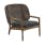Kay Low Back Lounge Chair | Brindle Wicker Back Panel & Blend Coal Seat Cushion Fabric
