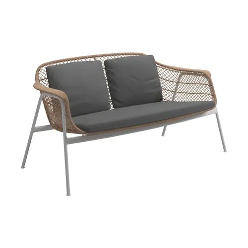Gloster Fresco 2-Seater Sofa | Essential Granite Cushion Fabric