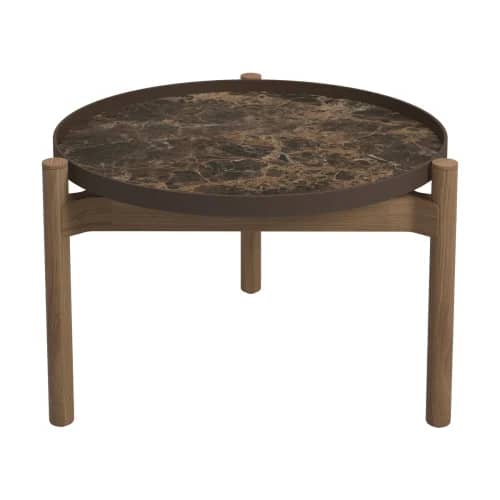 Gloster Sepal Side Table | Emperor Top | Teak Frame