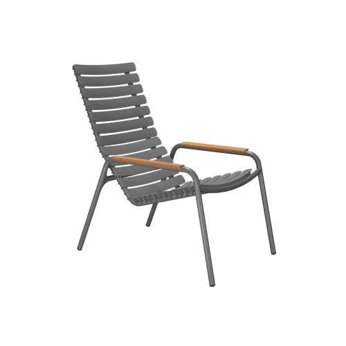 Houe ReCLIPS Lounge Chair | Dark Grey Lamellas with Bamboo Armrests