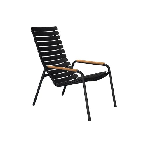 Houe ReCLIPS Lounge Chair | Black Lamellas with Bamboo Armrests