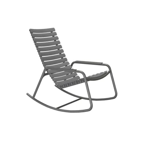 Houe ReCLIPS Dining Chair | Dark Grey Lamellas with Monochrome Aluminum Armrests