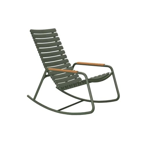 Houe ReCLIPS Dining Chair | Olive Green Lamellas with Bamboo Armrests