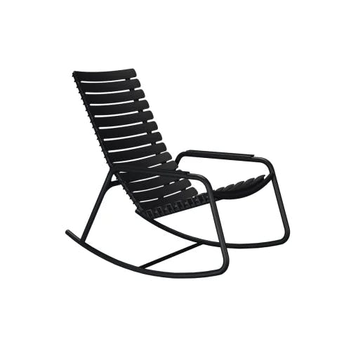 Houe ReCLIPS Dining Chair | Black Lamellas with Monochrome Aluminum Armrests