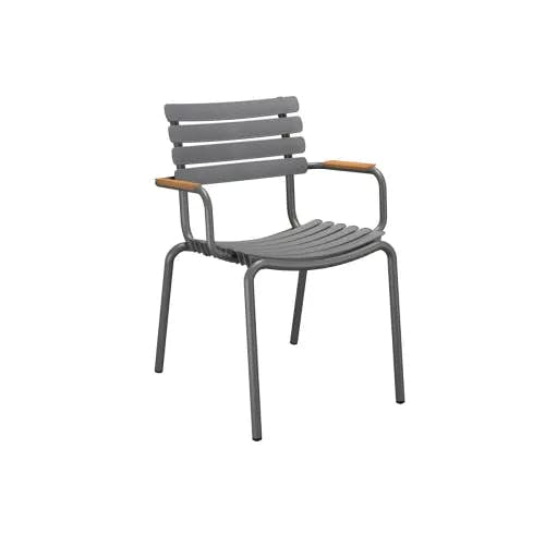 Houe ReCLIPS Dining Chair | Dark Grey Lamellas with Bamboo Armrests