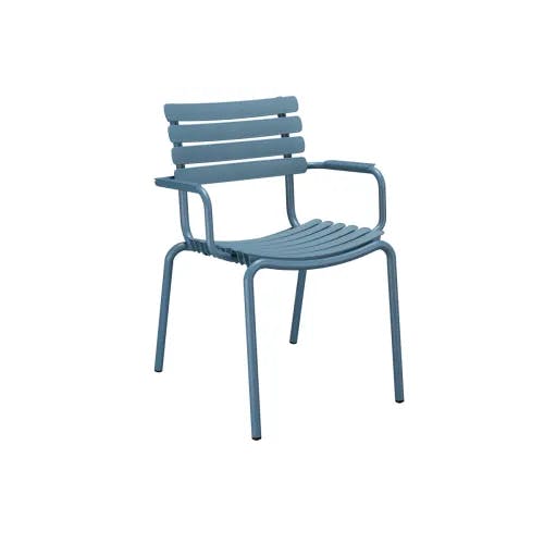 Houe ReCLIPS Dining Chair | Sky Blue Lamellas with Monochrome Aluminum Armrests