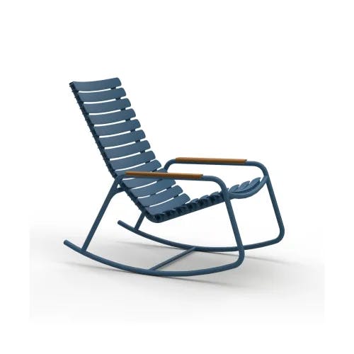 Houe ReCLIPS Rocking Chair | Sky Blue Lamellas with Bamboo Armrests